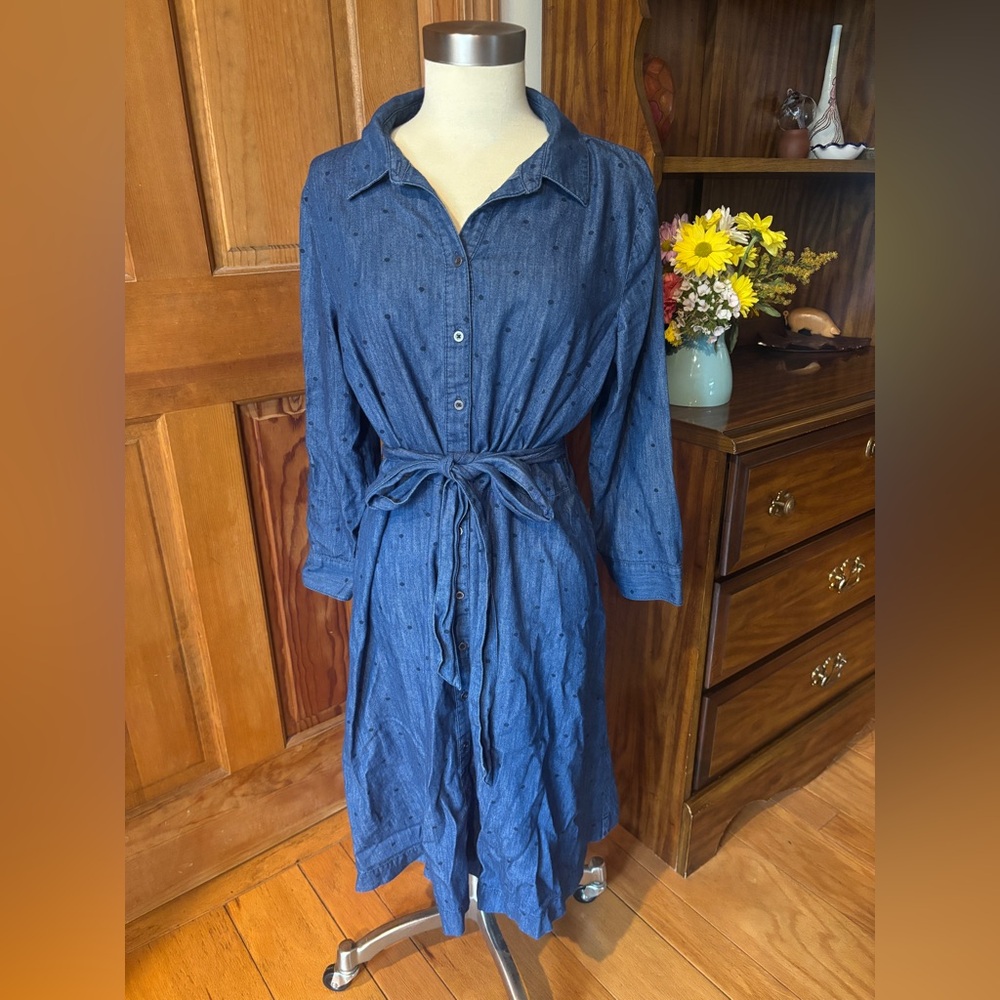 Talbots Blue Long Sleeve Dress